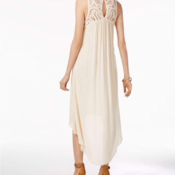 Cream Crochet Detail Sleeveless Dress - Picture 2 of 5